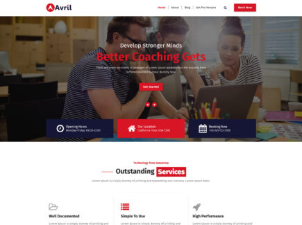 avril free business wordpress theme