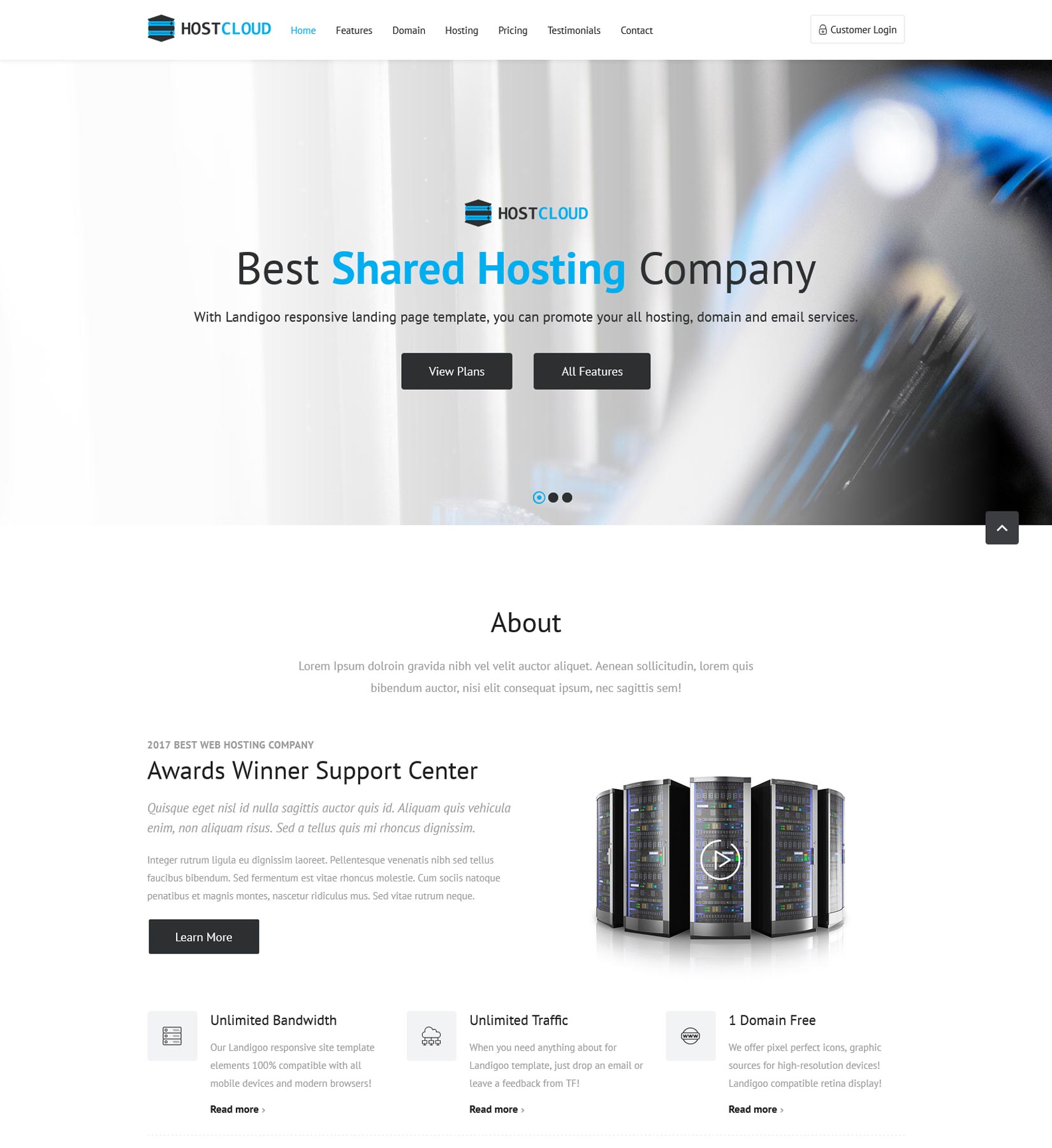 Hostcloud Bootstrap Template