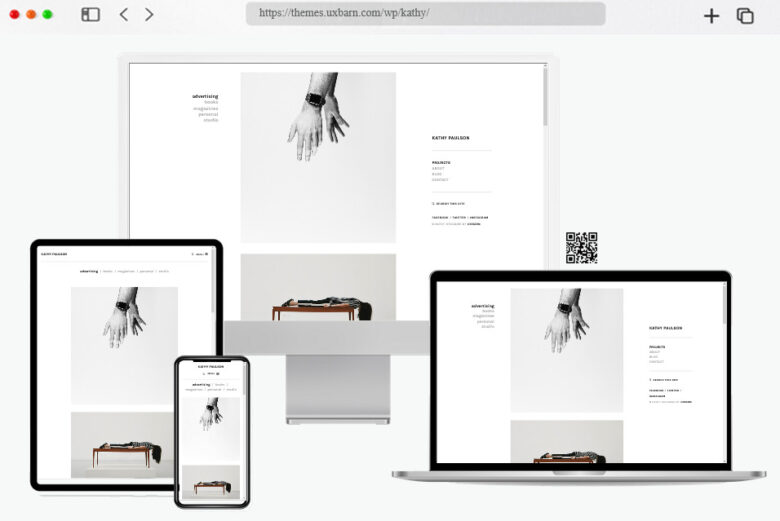 kathy minimal photography wordpress theme