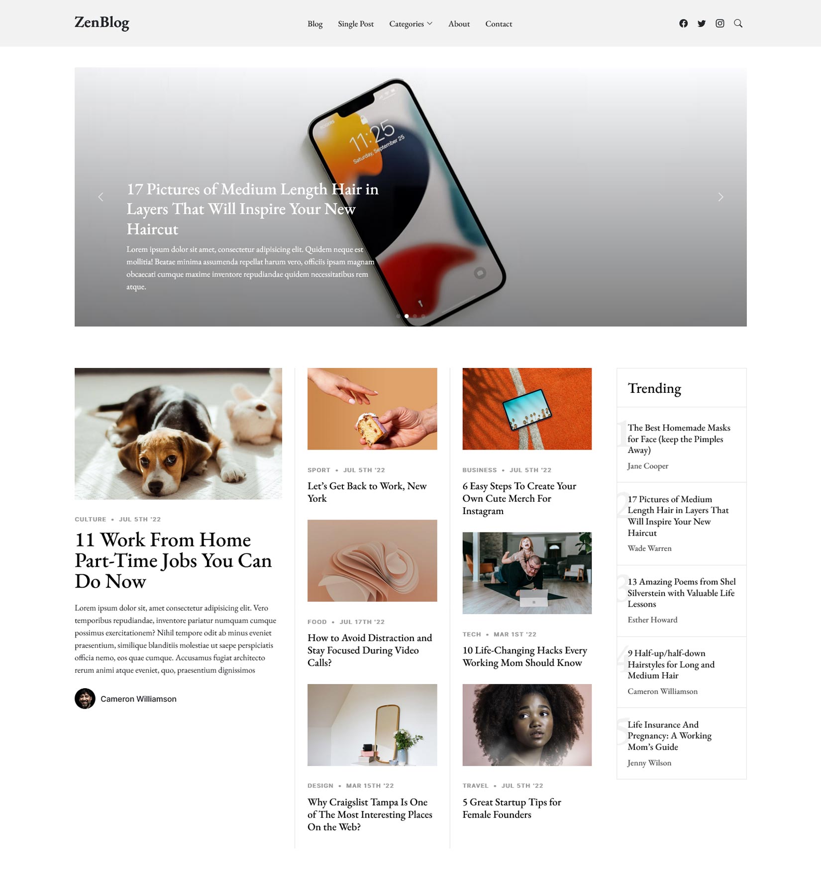 ZenBlog Bootstrap Blog Template